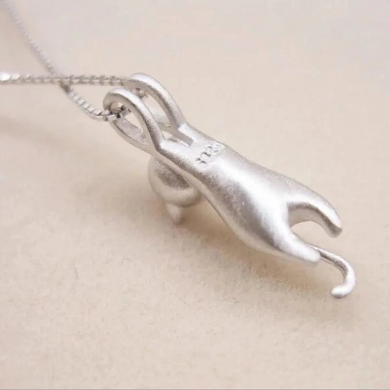 Collar de Gato Juguetón de Plata Esterlina 925