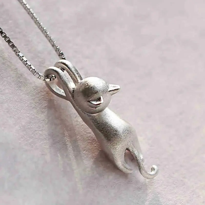 Collar de Gato Juguetón de Plata Esterlina 925
