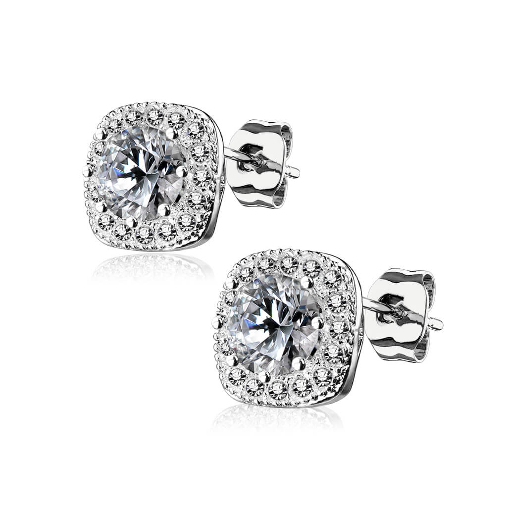 Pendiente Glennis | Oro blanco