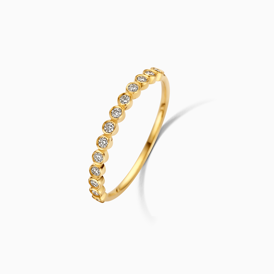 Anillo Burbuja de Diamante | Oro Blanco