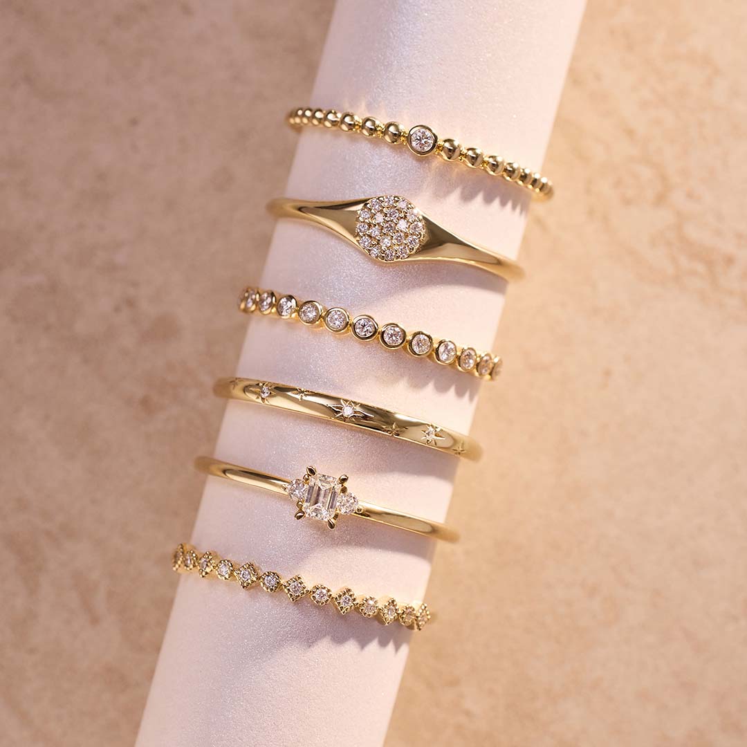 Anillo Burbuja de Diamante | Oro Blanco