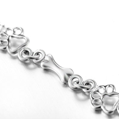 Pulsera de Encanto de Huella de Perro y Hueso de Edición Limitada