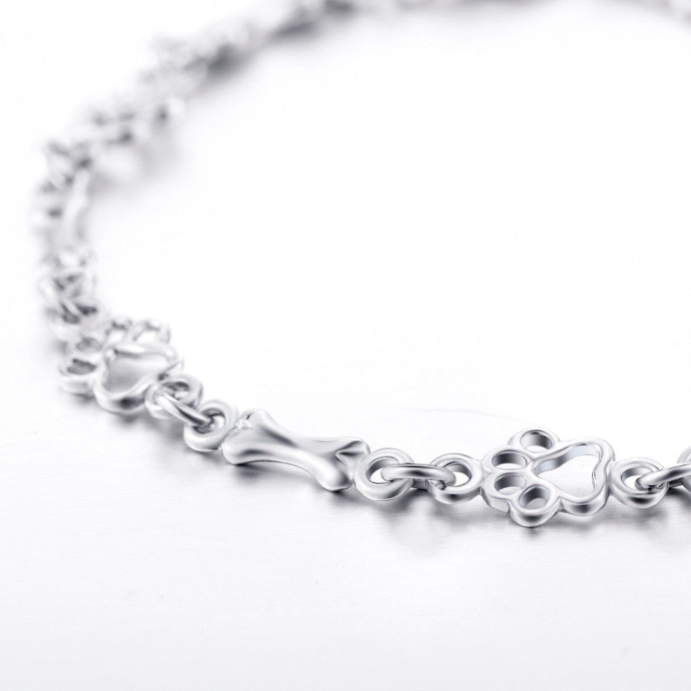 Pulsera de Encanto de Huella de Perro y Hueso de Edición Limitada