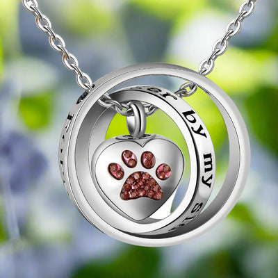 "Ya No A Mi Lado, Siempre En Mi Corazón" – Collar de Urna de Acero Inoxidable con Huella
