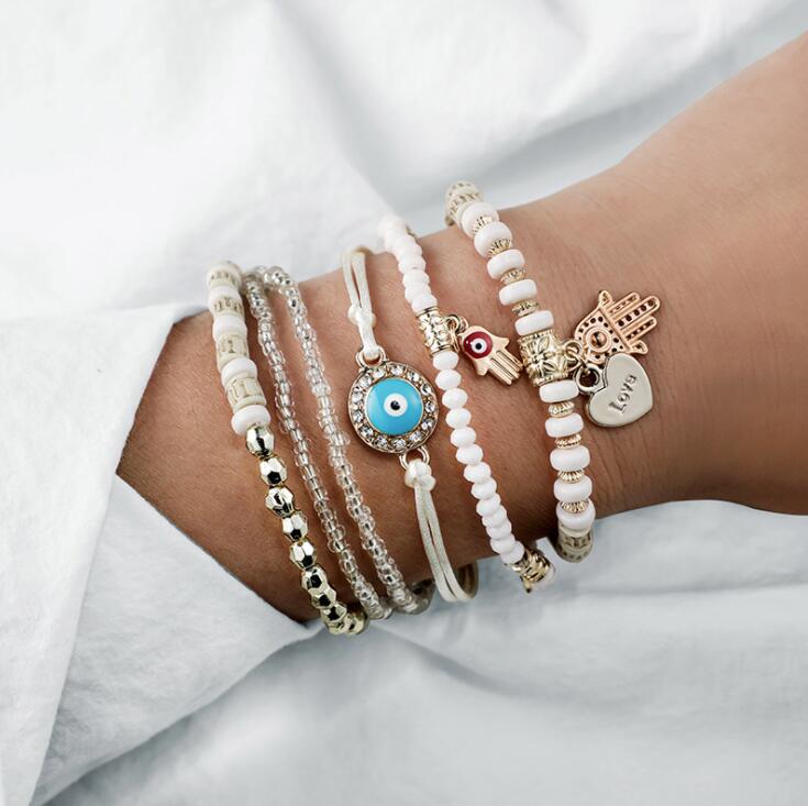 Conjunto de Pulseras con Amuleto Hamsa