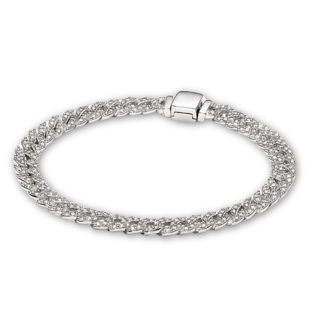 Pulsera Cubana de Moissanita | Oro