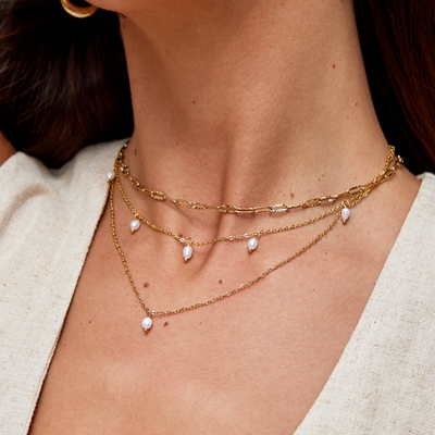 Collar Capa con Perlas Kay