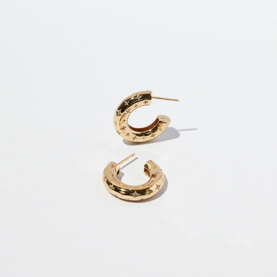 Pendientes Cósmicos en Forma de Aro | Oro