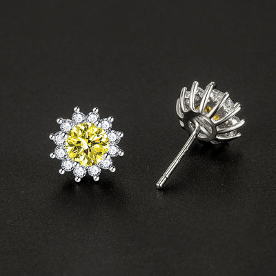 Pendientes Muse Iluminados Amarillo | Oro Blanco