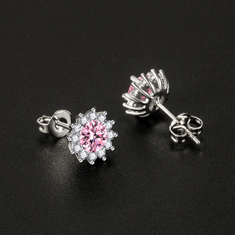 Pendientes Muse Iluminados Rosa | Oro Blanco