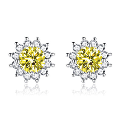 Pendientes Muse Iluminados Amarillo | Oro Blanco