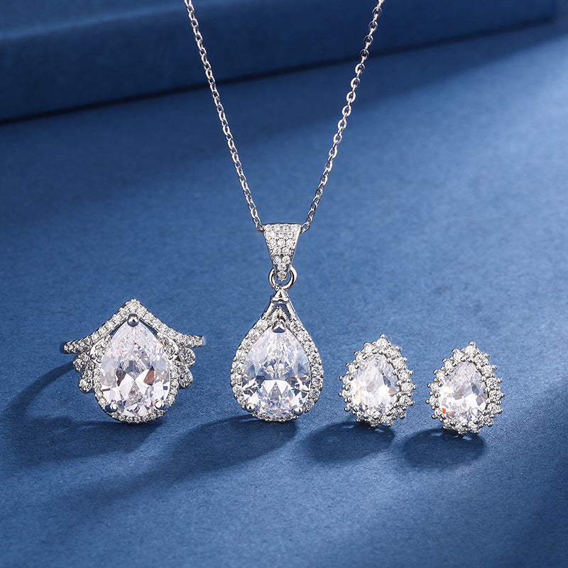 Conjunto Aria Teardrop Blanco | Oro Blanco