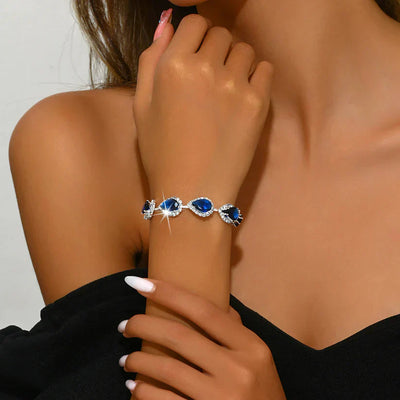 Pulsera de Zafiro Plateada