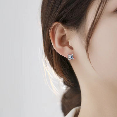 Pendientes de flores Aurelie | Oro blanco