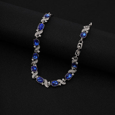 Pulsera de Zafiro Plateado