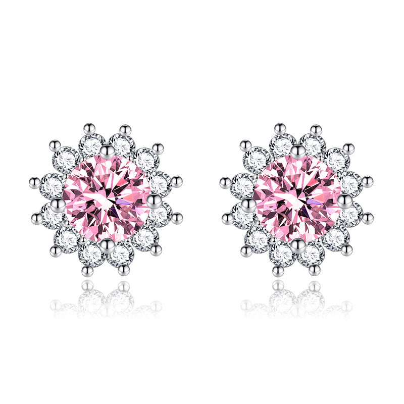 Pendientes Muse Iluminados Rosa | Oro Blanco