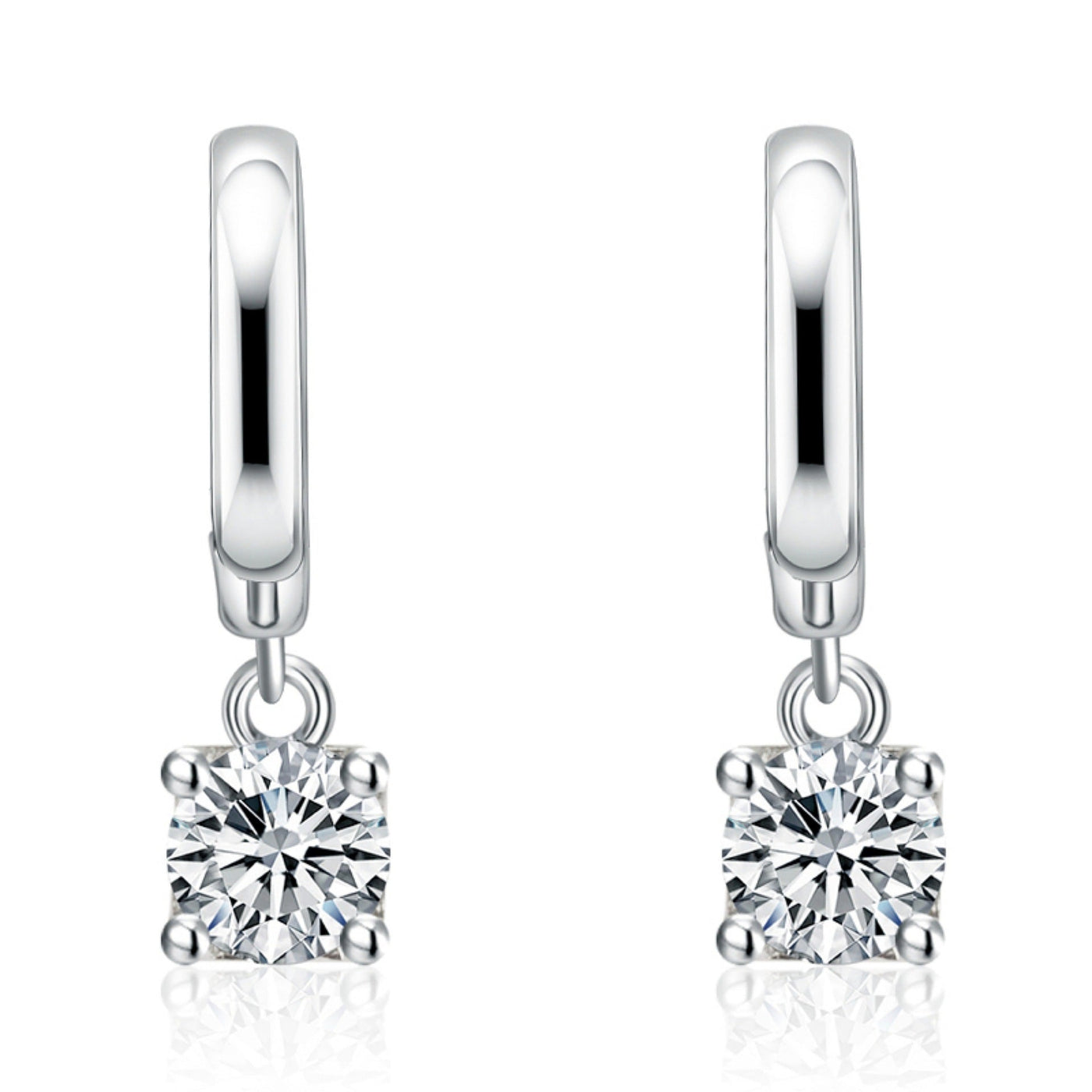 Pendientes Colgantes Aurora Cuadrados | Oro blanco