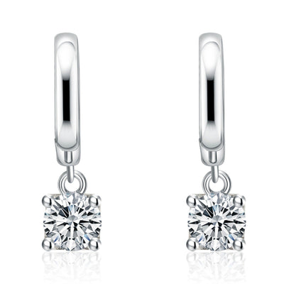 Pendientes Colgantes Aurora Cuadrados | Oro blanco