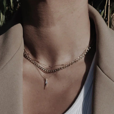 Collar de Cadena de Eslabones Planos | Oro