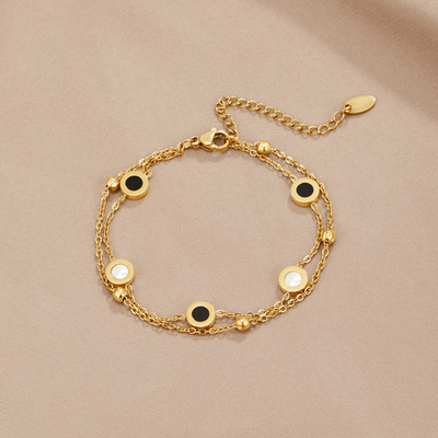 Pulsera de Piedra Ónice y Blanca