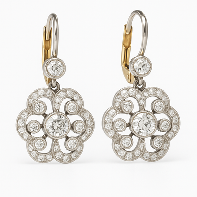 Pendientes Retro de Mandala de Cristal