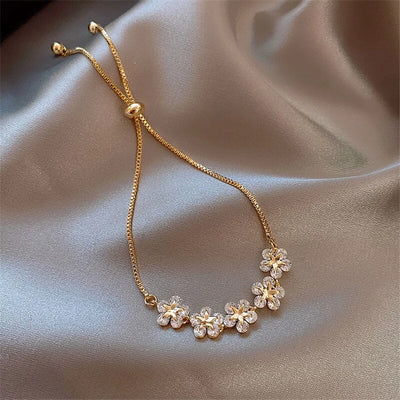 Pulsera de Cristal de Lujo en Oro