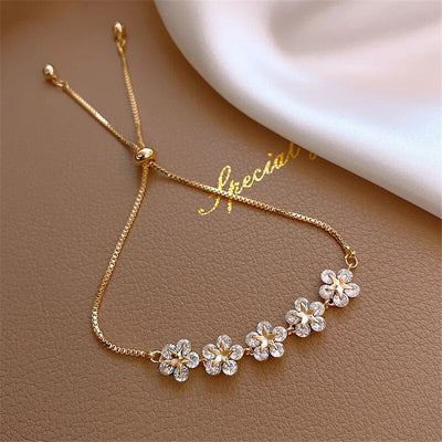 Pulsera de Cristal de Lujo en Oro