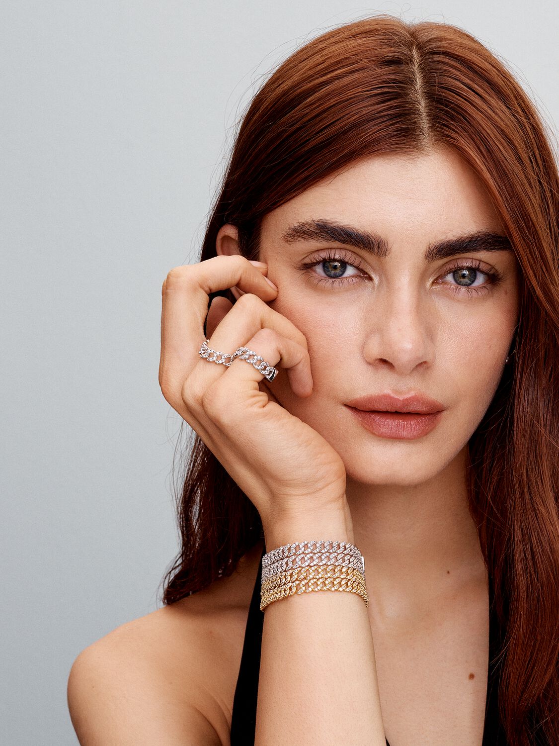 Pulsera Cubana de Moissanita | Oro