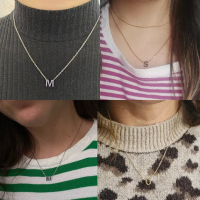 Collar con Colgante de Alfabeto Brillante
