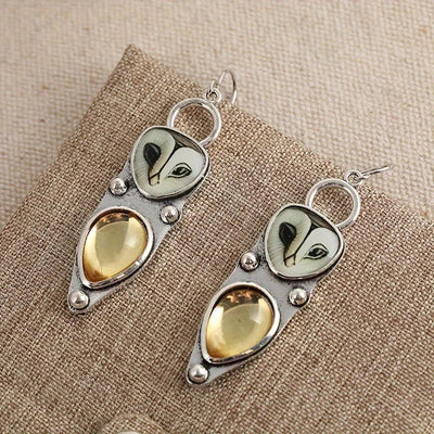 Pendientes Colgantes de Búho Boho - Sin Níquel para Oídos Sensibles