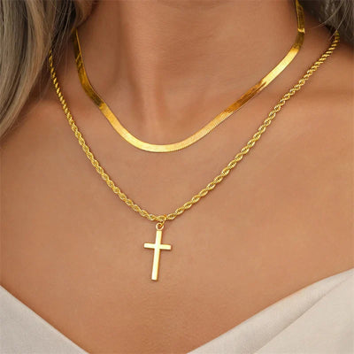 Collar Cruz de Oro Unisex