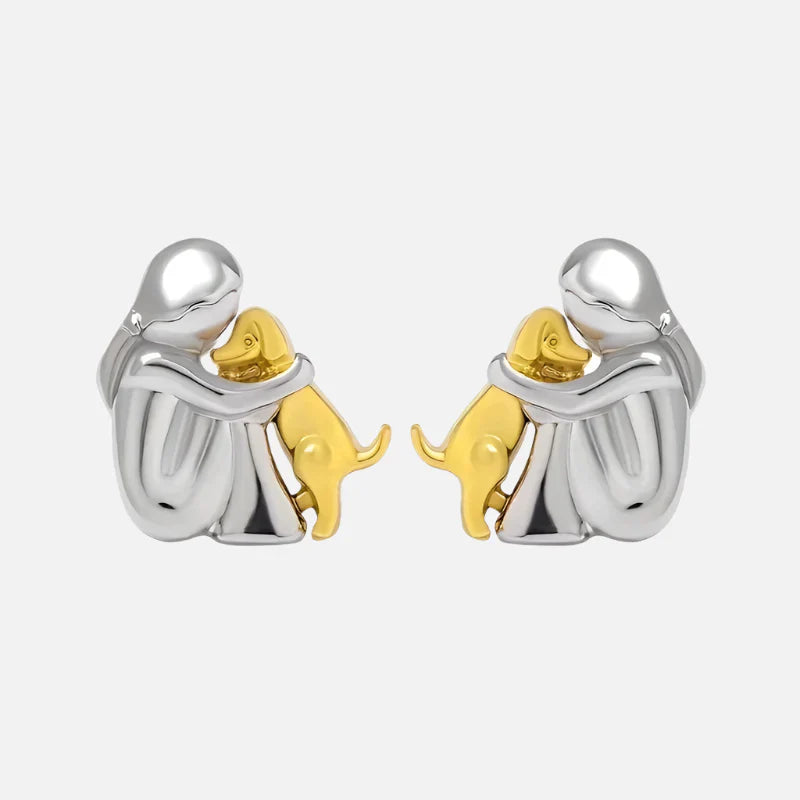 Pendientes de Aro Bicolor en Plata y Oro