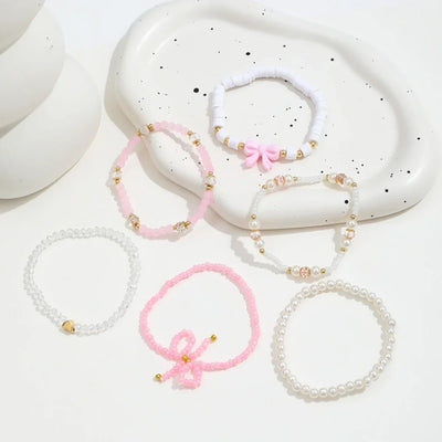 Conjunto de Pulseras de Lazo de Perla