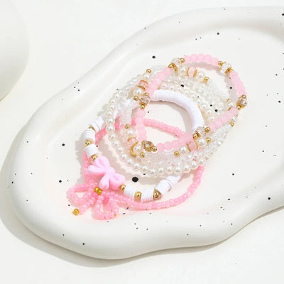 Conjunto de Pulseras de Lazo de Perla