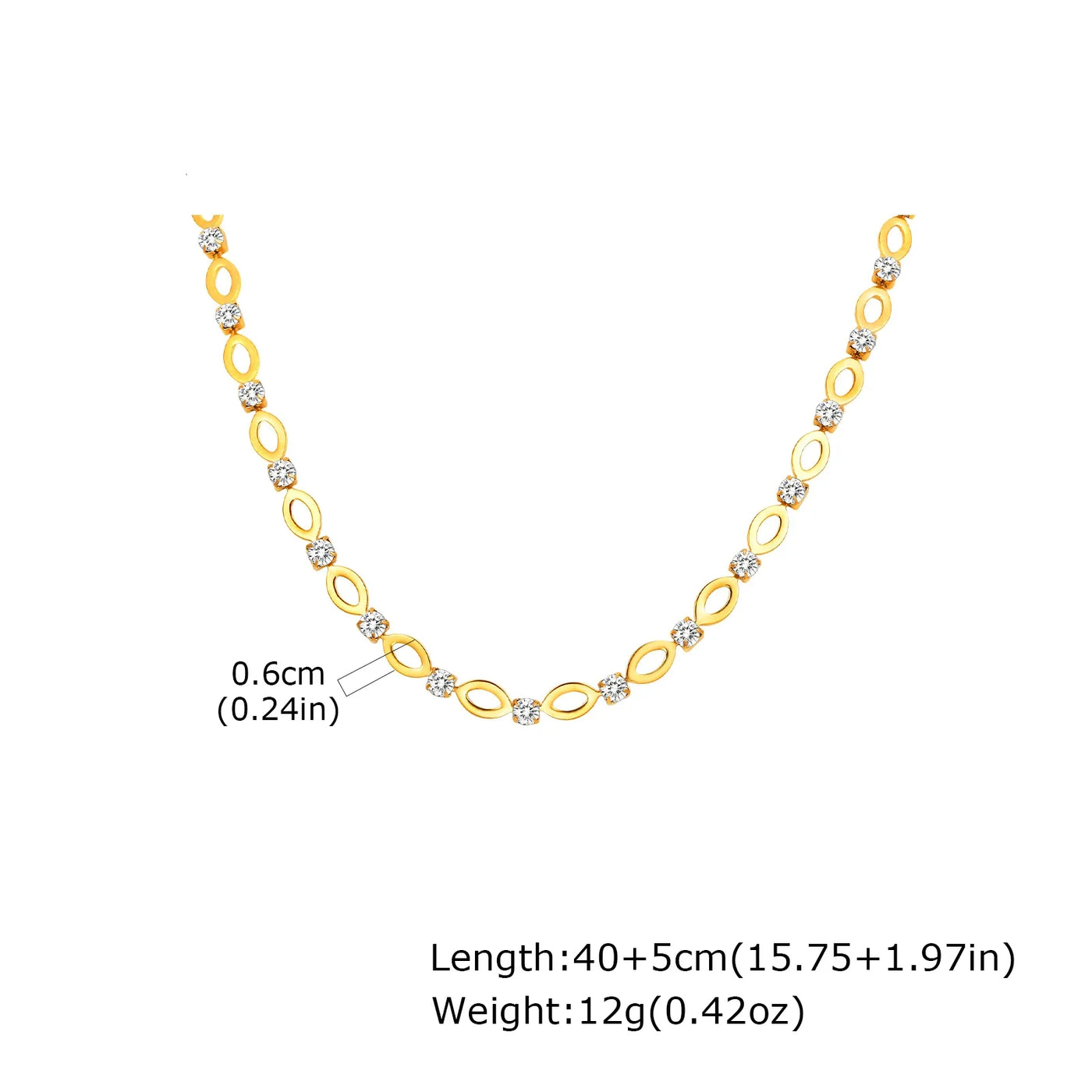Conjunto Exclusivo de Zirconia con Enlace Ovalado