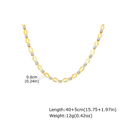 Conjunto Exclusivo de Zirconia con Enlace Ovalado