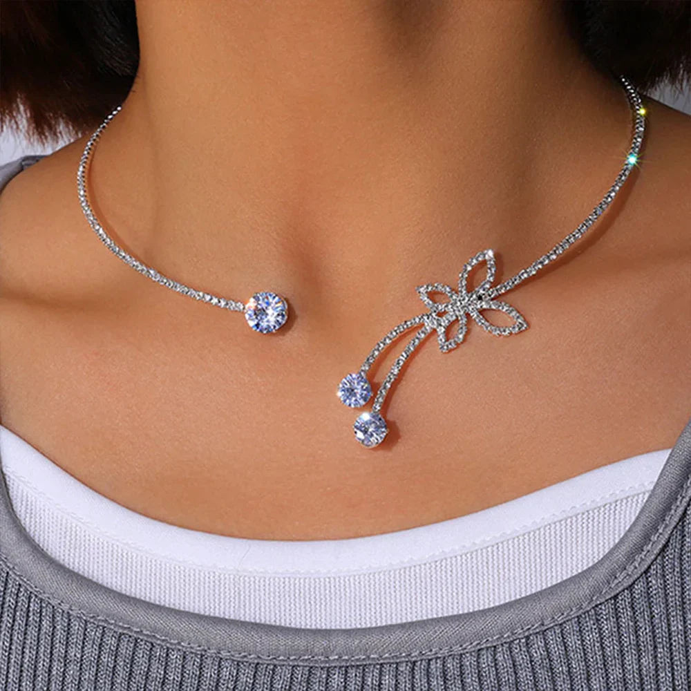 Collar Choker Crystal Bloom