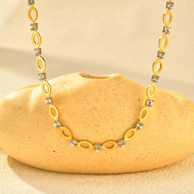 Conjunto Exclusivo de Zirconia con Enlace Ovalado