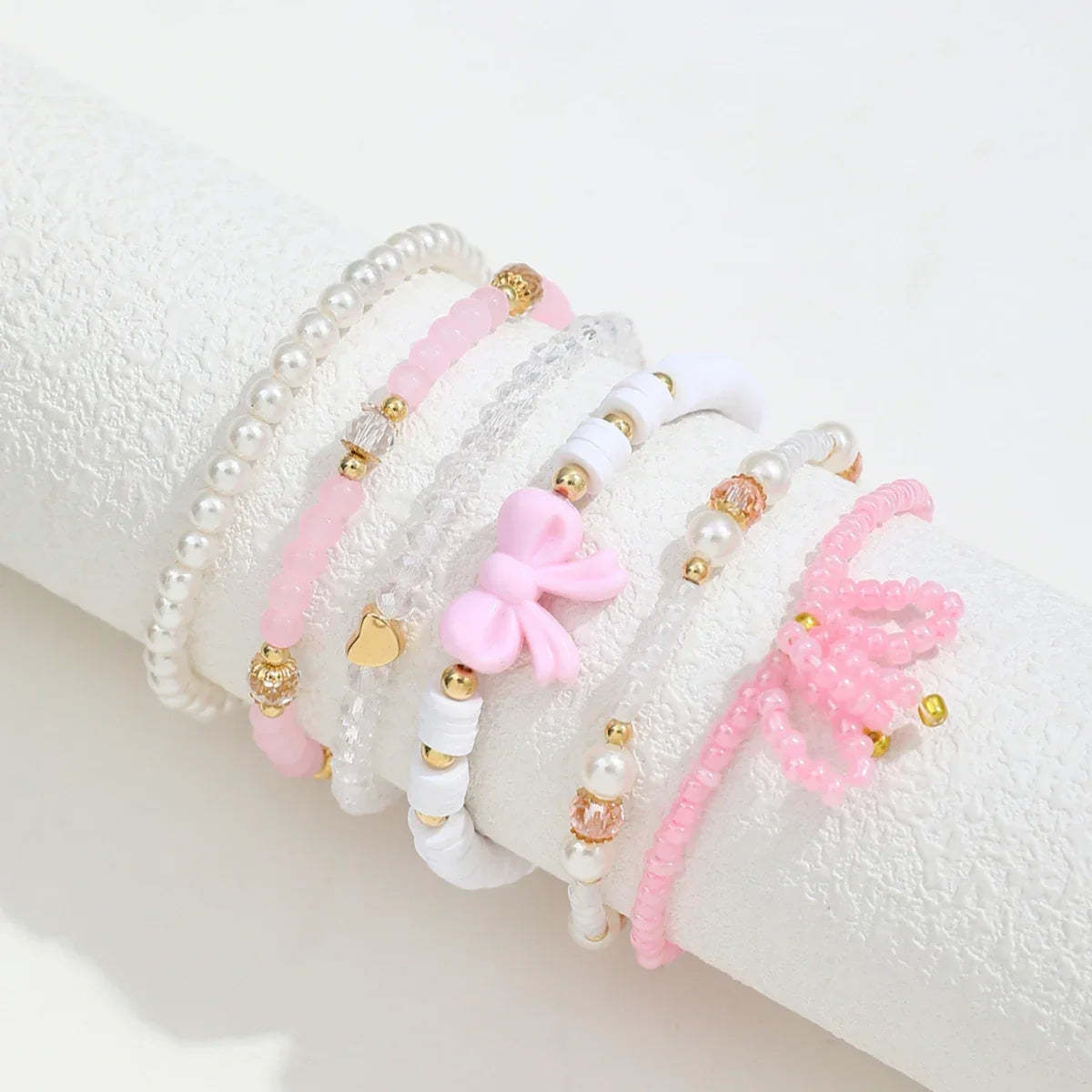Conjunto de Pulseras de Lazo de Perla