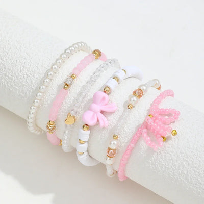 Conjunto de Pulseras de Lazo de Perla