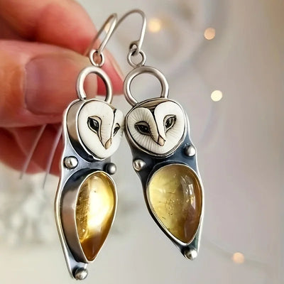 Pendientes Colgantes de Búho Boho - Sin Níquel para Oídos Sensibles