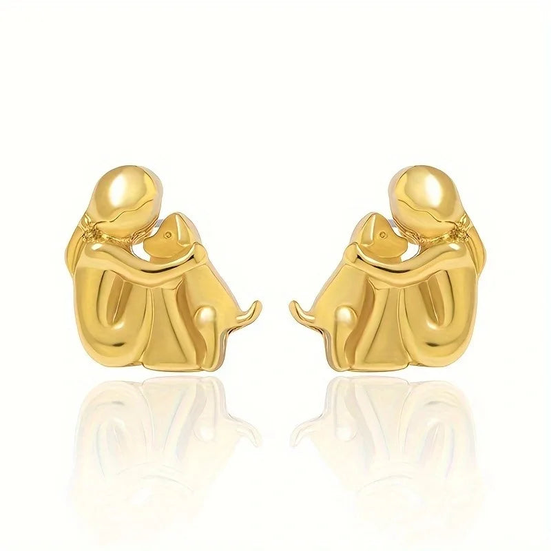 Pendientes de Aro Bicolor en Plata y Oro