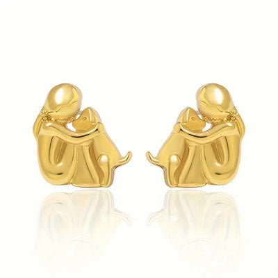 Pendientes de Aro Bicolor en Plata y Oro