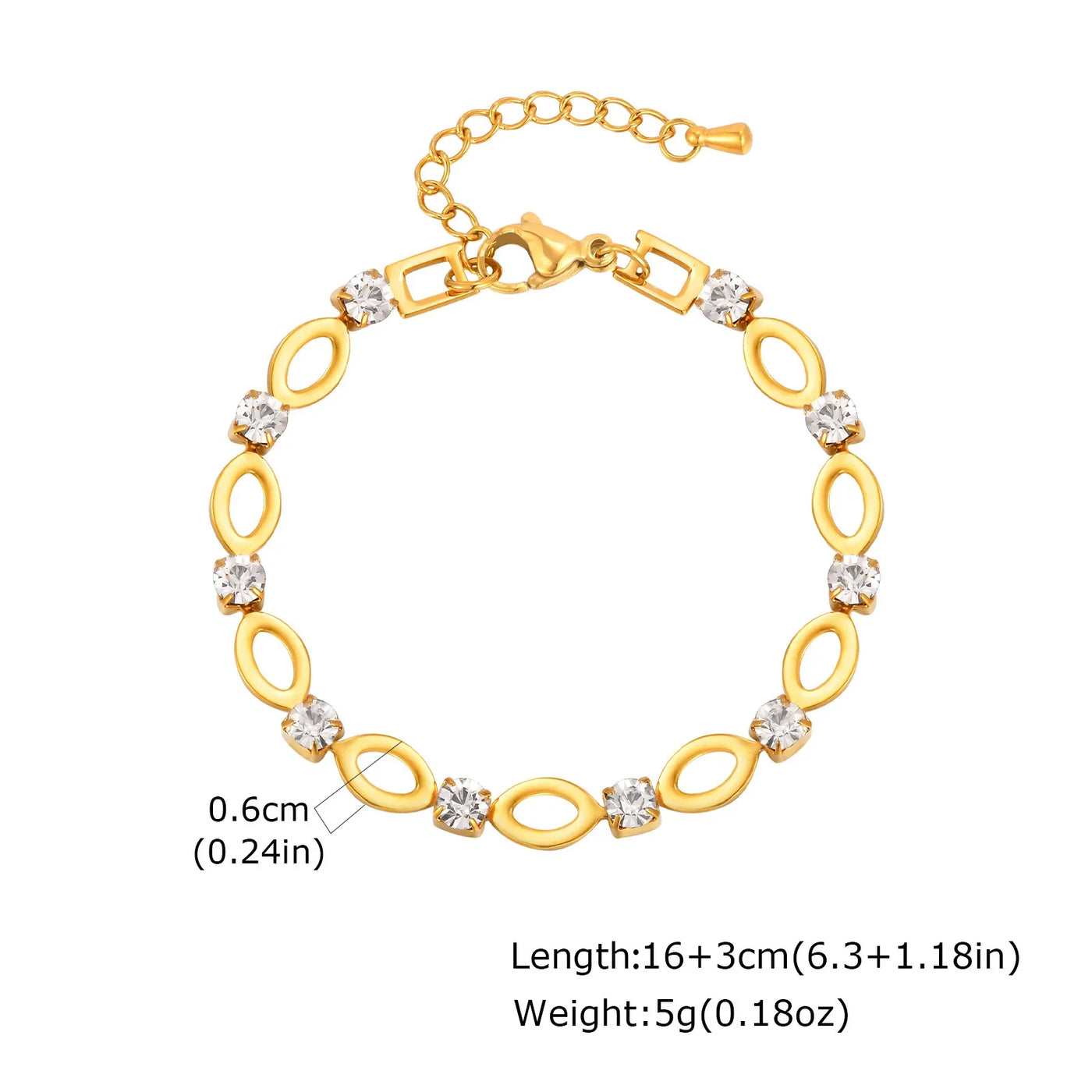 Conjunto Exclusivo de Zirconia con Enlace Ovalado