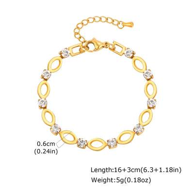 Conjunto Exclusivo de Zirconia con Enlace Ovalado