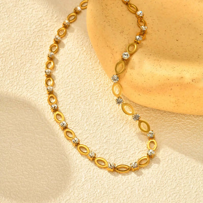 Conjunto Exclusivo de Zirconia con Enlace Ovalado