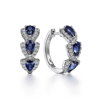 Pendientes de Zafiro Plateado