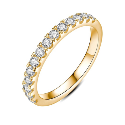 Anillo de Boda de Moissanita | Oro Blanco