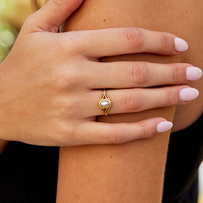 Aitana - Anillo de Perlas Vintage