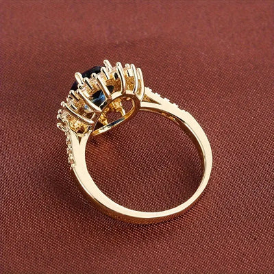 Anillo de Oro Zafiro Brillante
